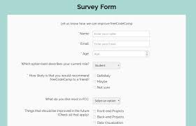 html css projects survey form dev