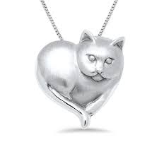 um cat heart necklace peapod jewelry
