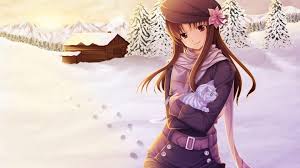Silver, red, blue, green — you name it and it's bound to have been in anime history at some point! Cute Anime Girl Brown Eyes Brown Hair With Cat Winter Wallpapers Hd Desktop And Mobile Backgrounds