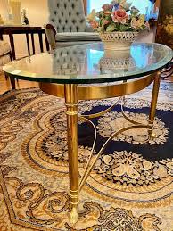 Oval Glass Coffee Table Bidding Ends