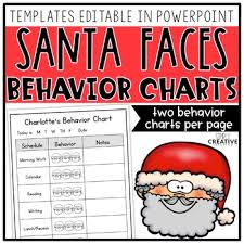 Editable Student Individual Behavior Chart Santa