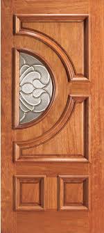 Entry Half Circle Glass 4 Panel Wood Door