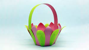 how to make paper flower basket diy