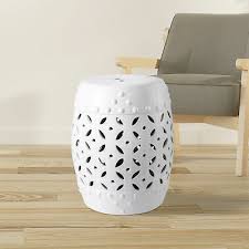 panbado white ceramic garden stool