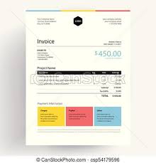 Invoice Template Design In Minimal Style Creative Colorful Business Template
