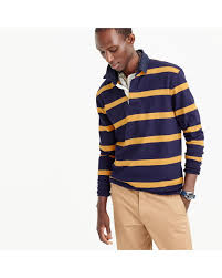 j crew rugby shirt in thin stripe in