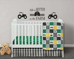 farm crib bedding baby boy quilt farm