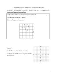 Chapter 4 Note Packet On Quadratic