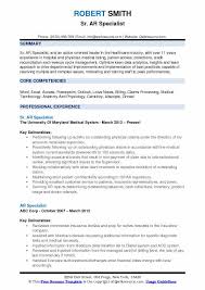 Tailor your resume by picking relevant responsibilities from the examples below and then add your accomplishments. Ar Specialist Resume Samples Qwikresume