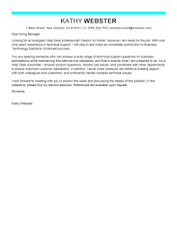 Leading Professional Help Desk Cover Letter Examples Resources