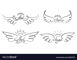 Angel Wings Drawing Winged Royalty Free Vector Image
