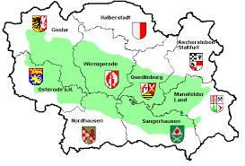 Unten links zeigt ihnen eine kleine karte harz wo sich sich auf der deutschland karte befinden. Landkarte Landkreise Harz