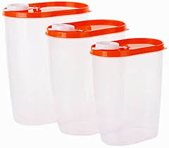 Shop wayfair for all the best orange kitchen canisters & jars. Amazon Com 3pcs Kitchen Storage Bins Utility Cereals Snacks Storage Canisters Orange Kitchen Dining