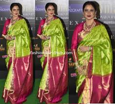 green silk saree at iifa awards 2019