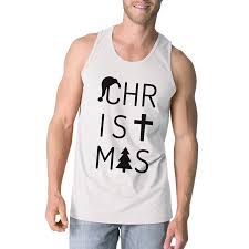 Christmas Letters Mens Graphic Workout Tanks Christmas Gift For Him