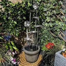 Zinc Flower Pot Mains Powered Water