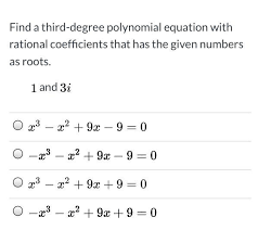 find a third degree polynomial equation