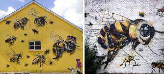 save the bees street art in london to