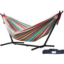 It is a beautiful piece of furniture and the color of the wood is so nice. 2 Person Hammock Outdoor Free Standing Portable Stand Camping Double Hammocks Yard Garden Outdoor Living Home Garden