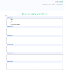 4 Organized Brainstorming Templates Charts And Worksheets