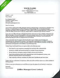 Office Cover Letter Template Office Manager Cover Letter Sample