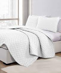 Chic Embossed White Coverlet Set By