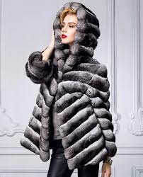 Chinchilla Fur Coat Hooded