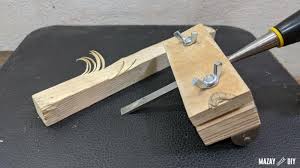 homemade jig for sharpening chisels and