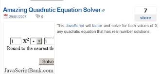 Javascript Amazing Quadratic Equation
