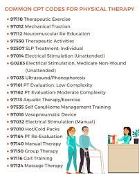 common cpt codes for physical therapy
