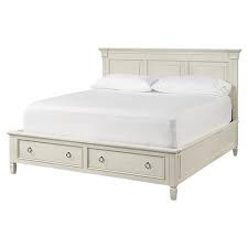 ivory wood storage bed queen