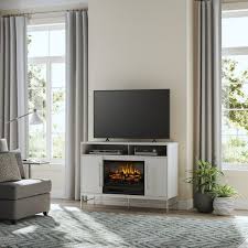 Kaplan 48in White Fireplace Console