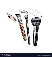 hand drawn makeup brushes make up