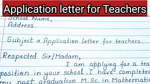 teacher application for teaching job