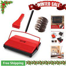 manual carpet sweeper with dual roller