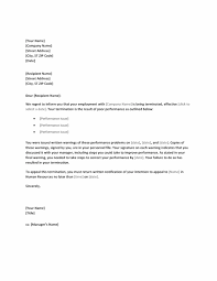 Termination Letter To Employee For Poor Performance Employee