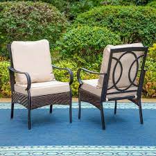 Black Metal Frame Outdoor Dining Chair
