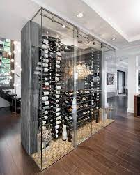 sliding glass door wine cellar ideas