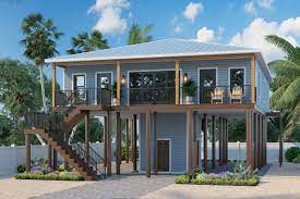 Elevated Coastal Home Plan With 6