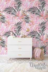 Pink Palm Leaf Removable Wallpaper ...
