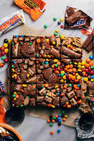 Leftover Halloween Candy Cookie Bars gambar png