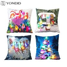 Christmas Cushion Cover Led Light Cushion Covers Merry Xmas Light Up Pillow Case Soft Pillows Cover Cushion Santa Pillowcase Pillow Case Soft Christmas Cushion Coverscushion Cover Aliexpress