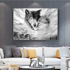 Wolf Paintings On Canvas Animal Print