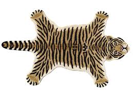 woolen tiger skin shape carpet rug mat