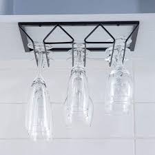 hanging wine glass holder rack under