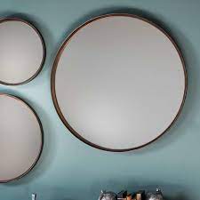 Reading Wall Round Mirror Bronze Meubles