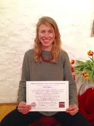 holly from brixton london receives her well earned 200 hour certificate in our recent retreat in dhanakosa