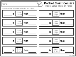 Place Value Pocket Chart Centers True And False
