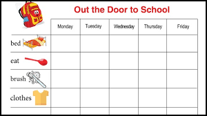 Free Reward Chart Out The Door To School Printable
