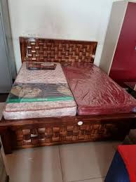king size teak wood double bed with